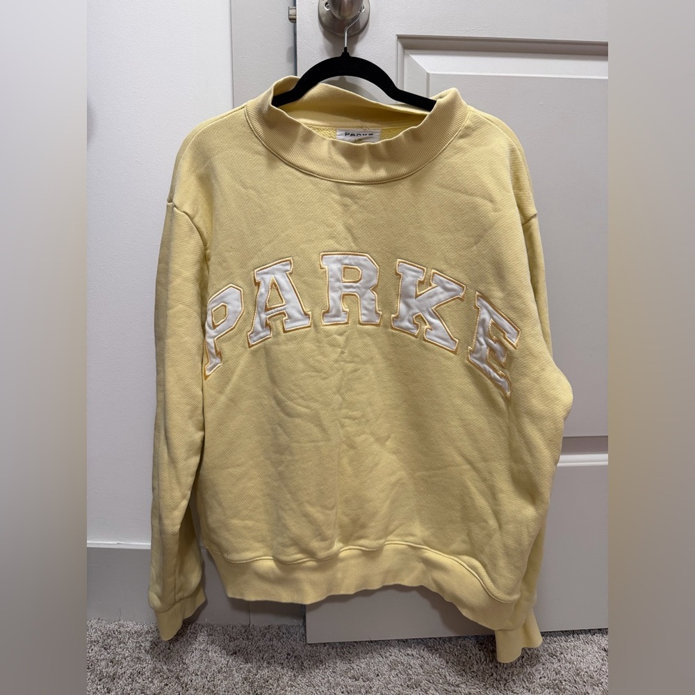 Parke Large/XL Yellow Heritage Varisty Mockneck Sweatshirt. 💛⚡️